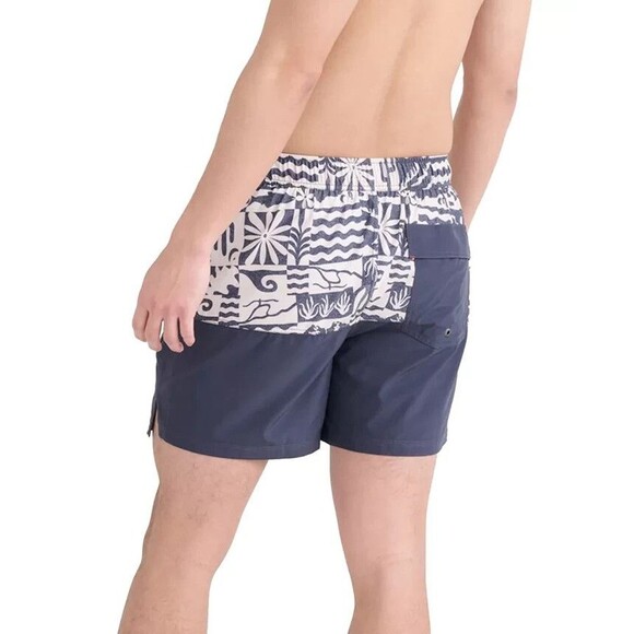 SAXX Men's Oh Buoy 2N1 Half Print Volley 5" Swim Shorts Gray Off White 2XL - Picture 2 of 13